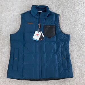 Obermeyer Owen Down Vest Mens XL Blue Puffer Insulator Heritage 550 Fill NEW